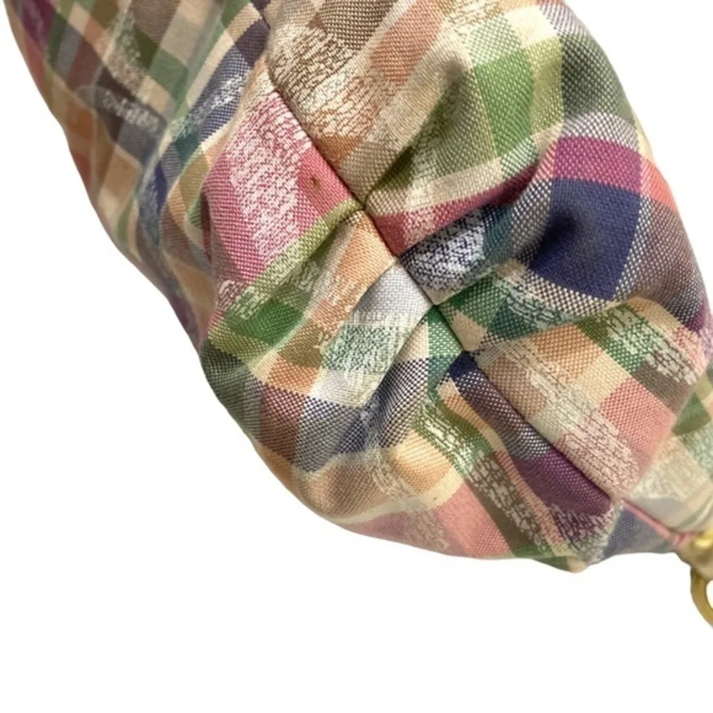 Coach Poppy Daisy Madras Pastel Tartan Plaid Crossbody Purse F22146